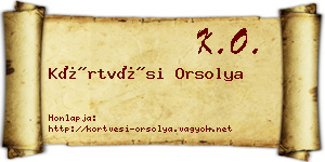 Körtvési Orsolya névjegykártya