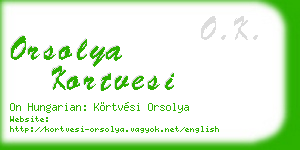 orsolya kortvesi business card